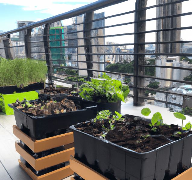 Round wooden planters